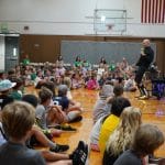 Picture of assembly at elementary school